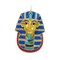 KSA Club Pack of 12 Blue and Gold King Tut Christmas Ornaments 4.25"